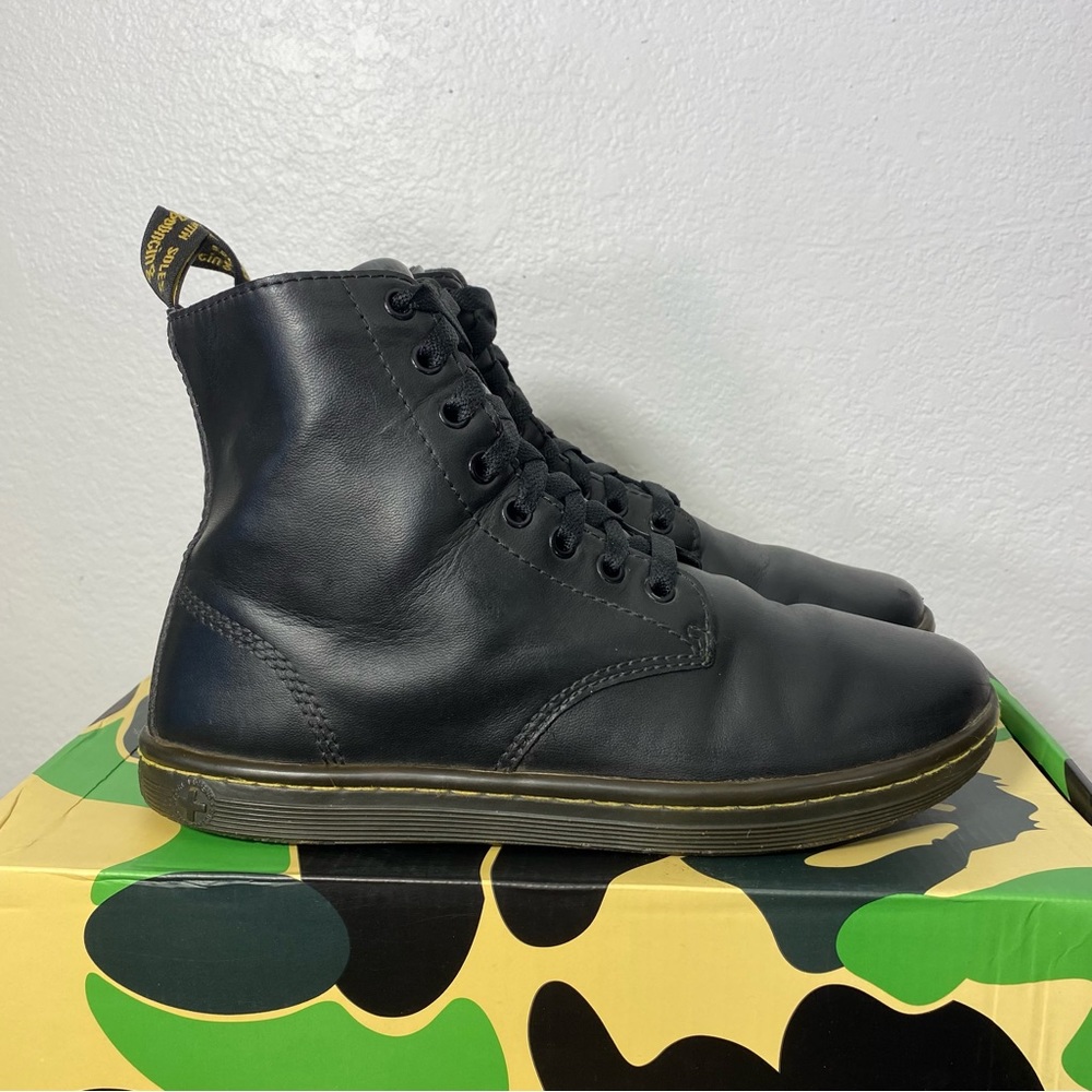 Dr martens tobias black leather boots lace